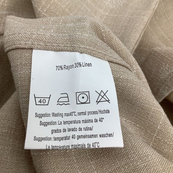 Coofandy Mens Long Sleeve Button Up Linen Blend Shirt Tan Size 3XL New - Picture 6 of 6